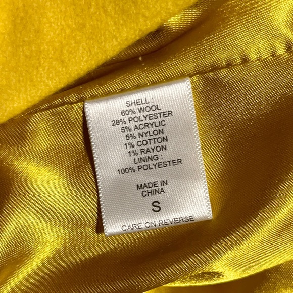 NWT! New York & Company NY & Co. Coat Yellow Gold | Size Small (S) - Picture 13 of 13
